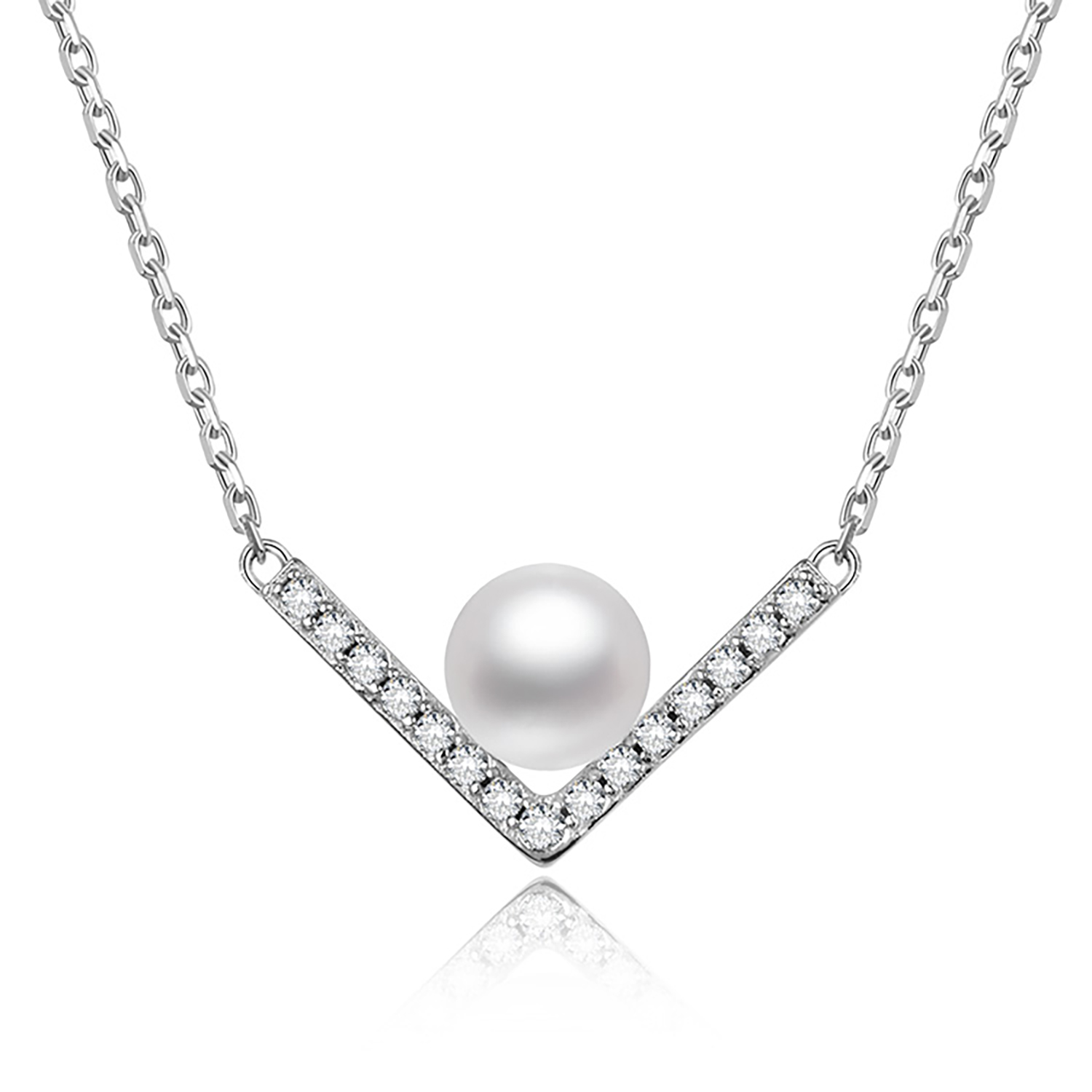 MOISS Moiss stříbrný náhrdelník s pravou perlou CHARLOTTE NP000076 NP000076