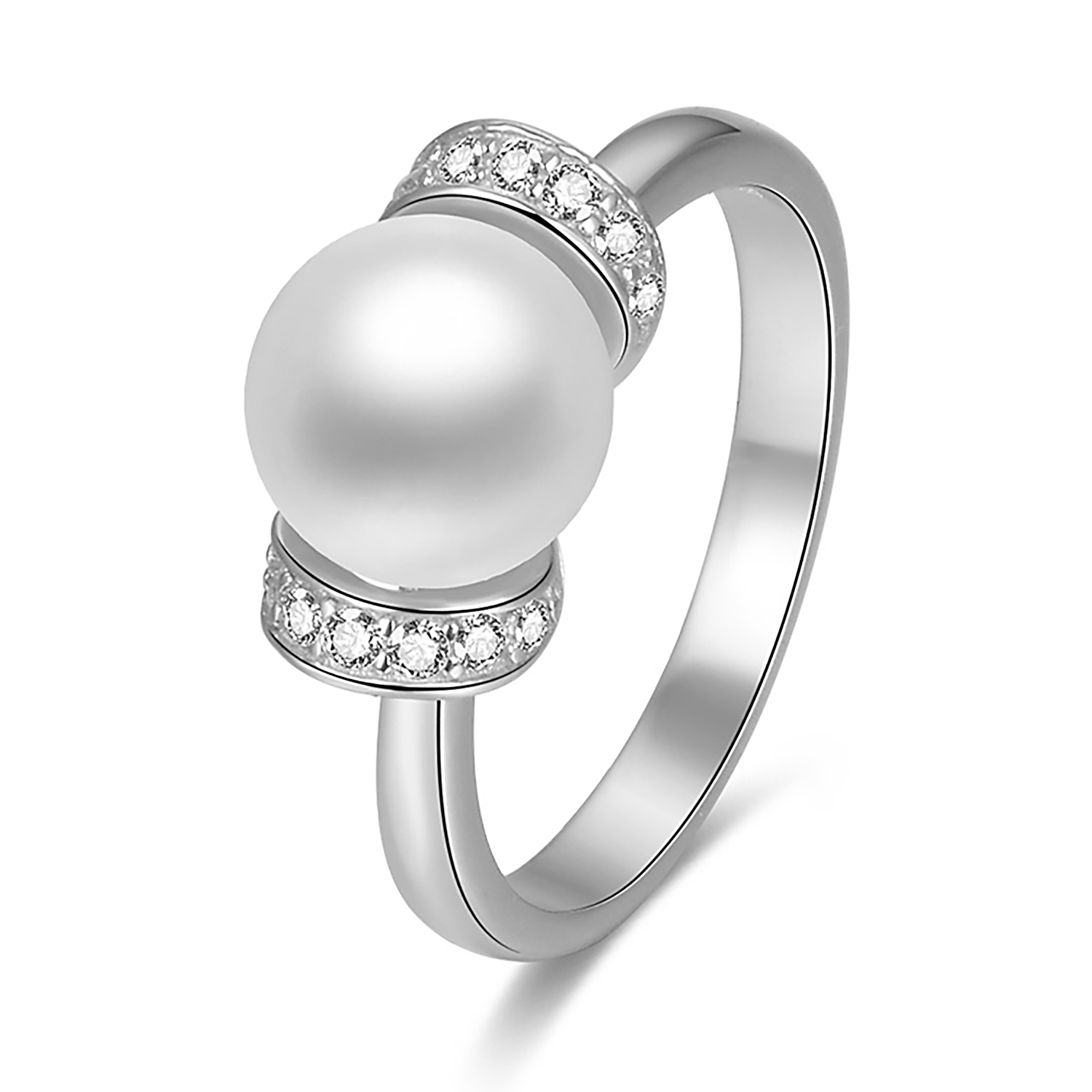 MOISS Moiss stříbrný prsten s perlou EWA RP000393 Délka 55 cm RP000395
