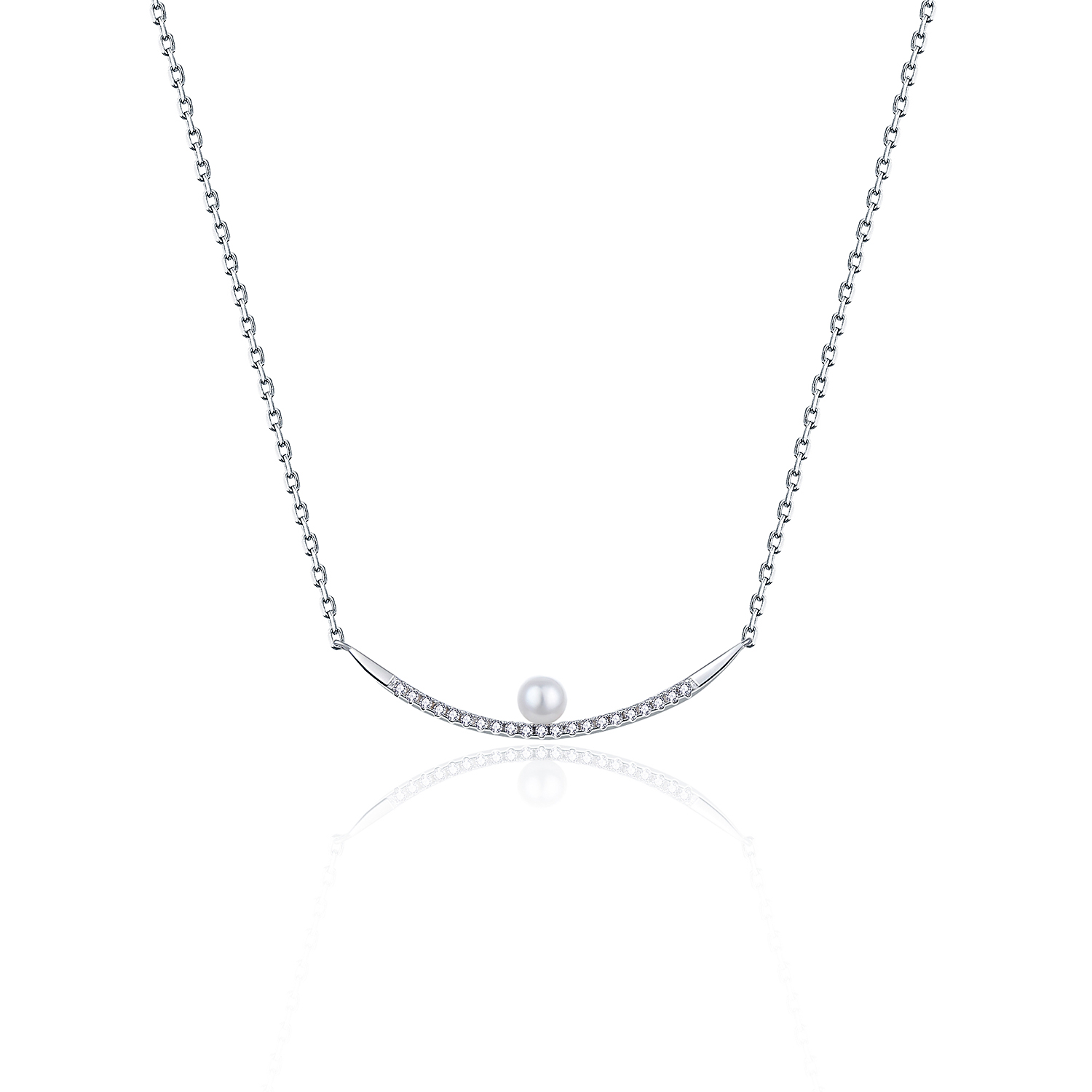 MOISS Moiss stříbrný náhrdelník s pravou říční perlou SEVDA NP000088 NP000088