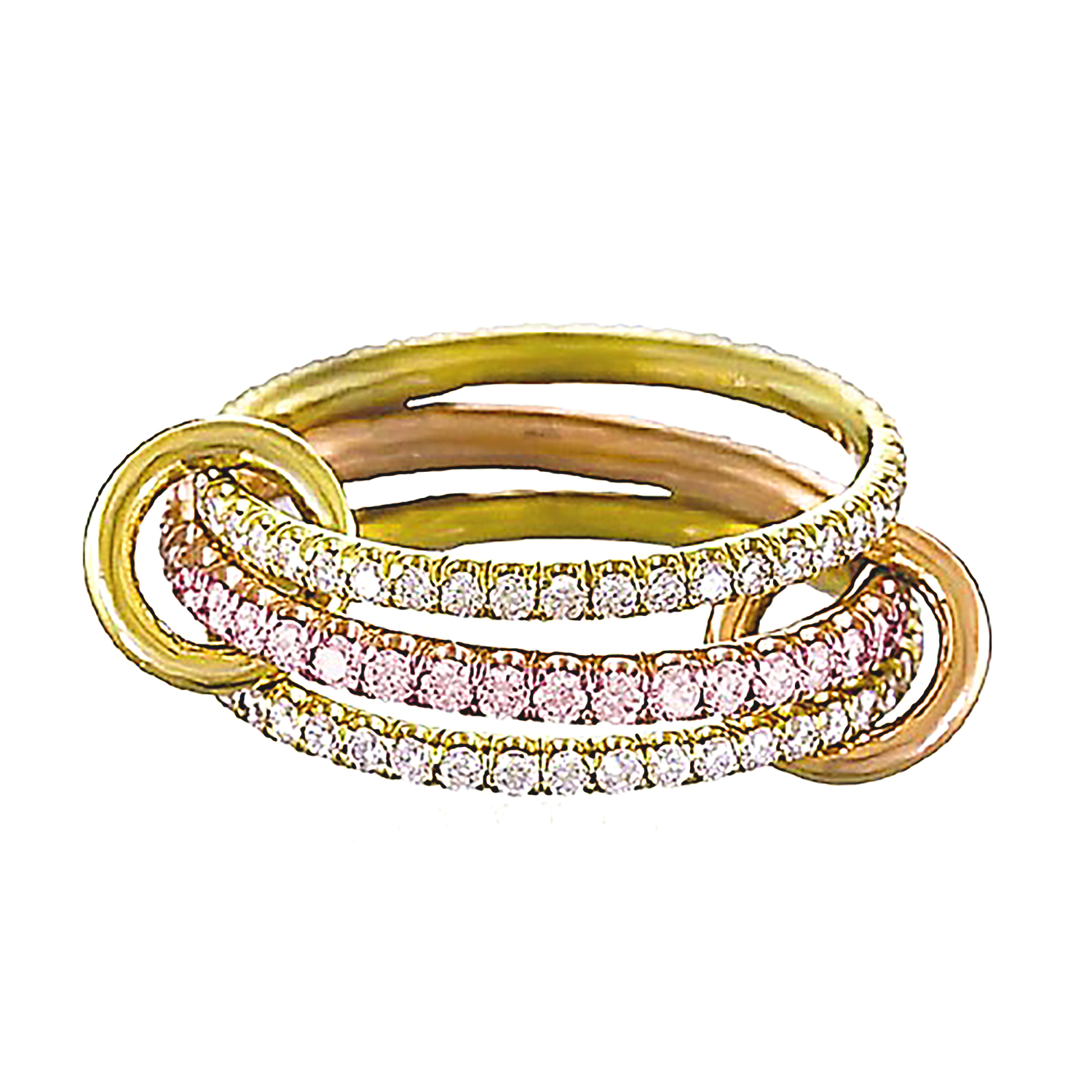 MOISS Moiss stříbrný prsten IBOJKA GOLD/ROSE R0002902 Velikost 53 mm R0002902