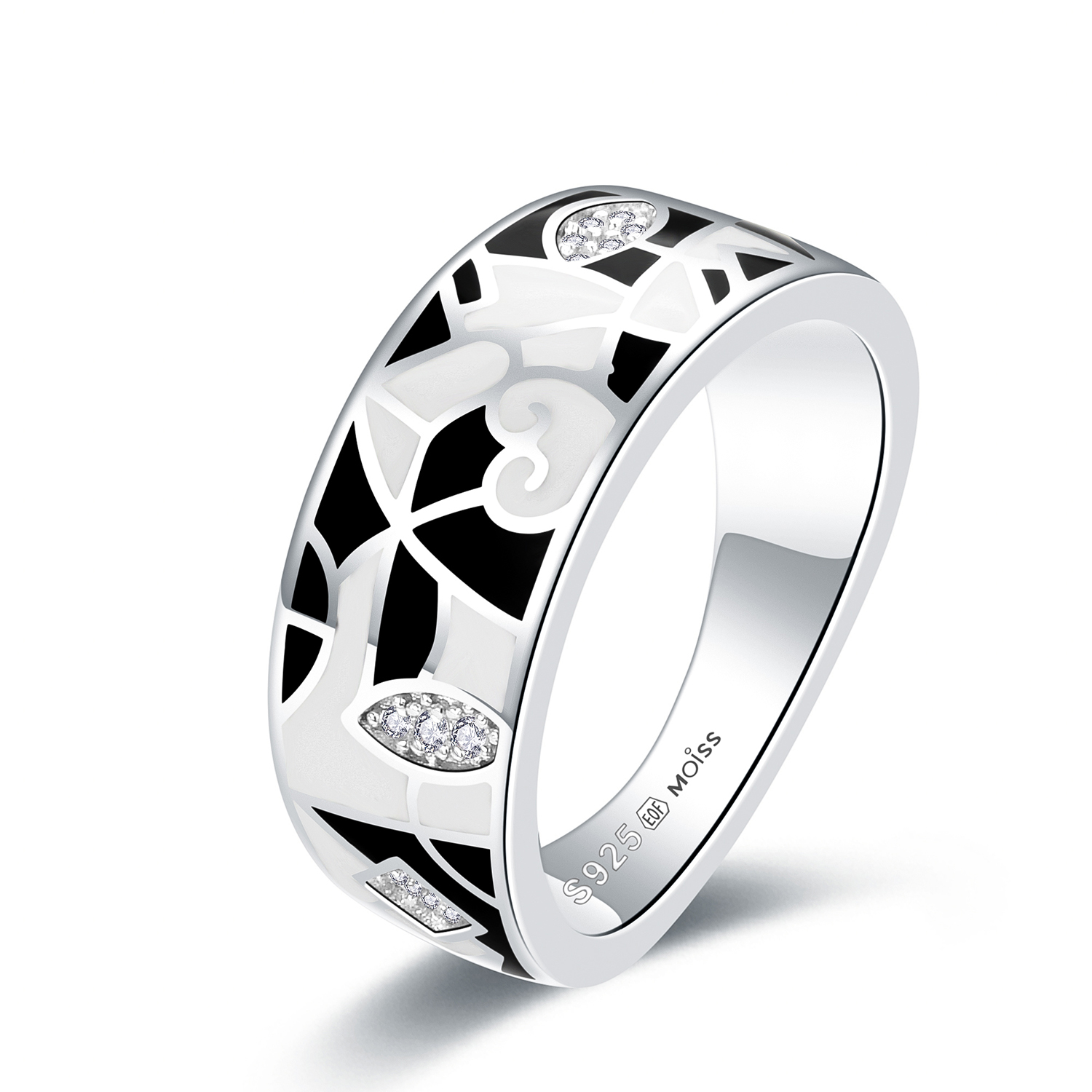MOISS Moiss stříbrný prsten KIRSTY smalt R0001224 Velikost 63 mm R0002361