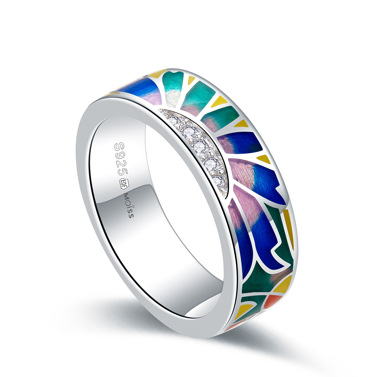 MOISS Moiss stříbrný prsten KATHRIN smalt R0001365 Velikost 57 mm R0001366