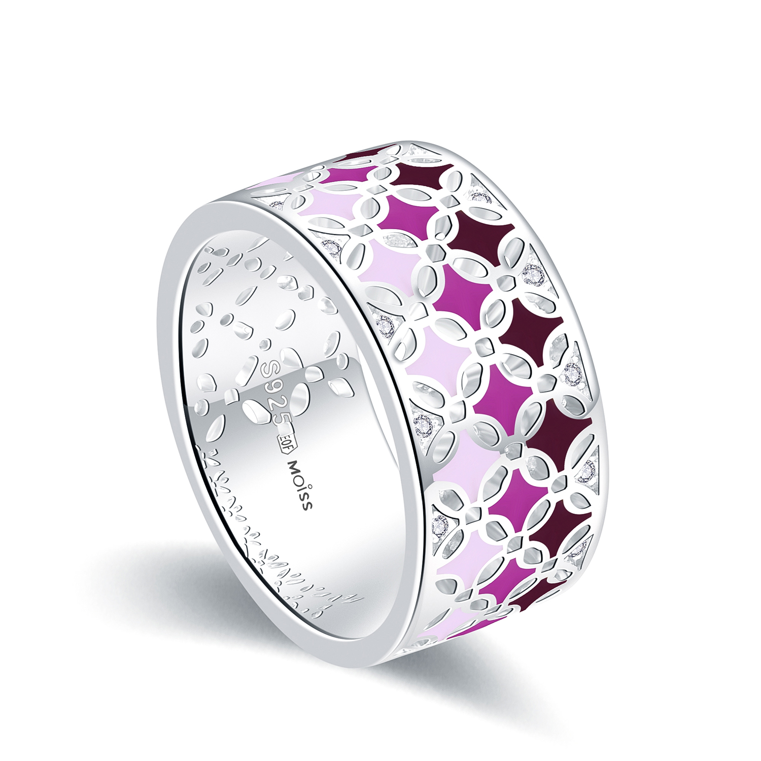 MOISS Moiss stříbrný prsten KATALINA smalt R0001534 Velikost 56 mm R0001535