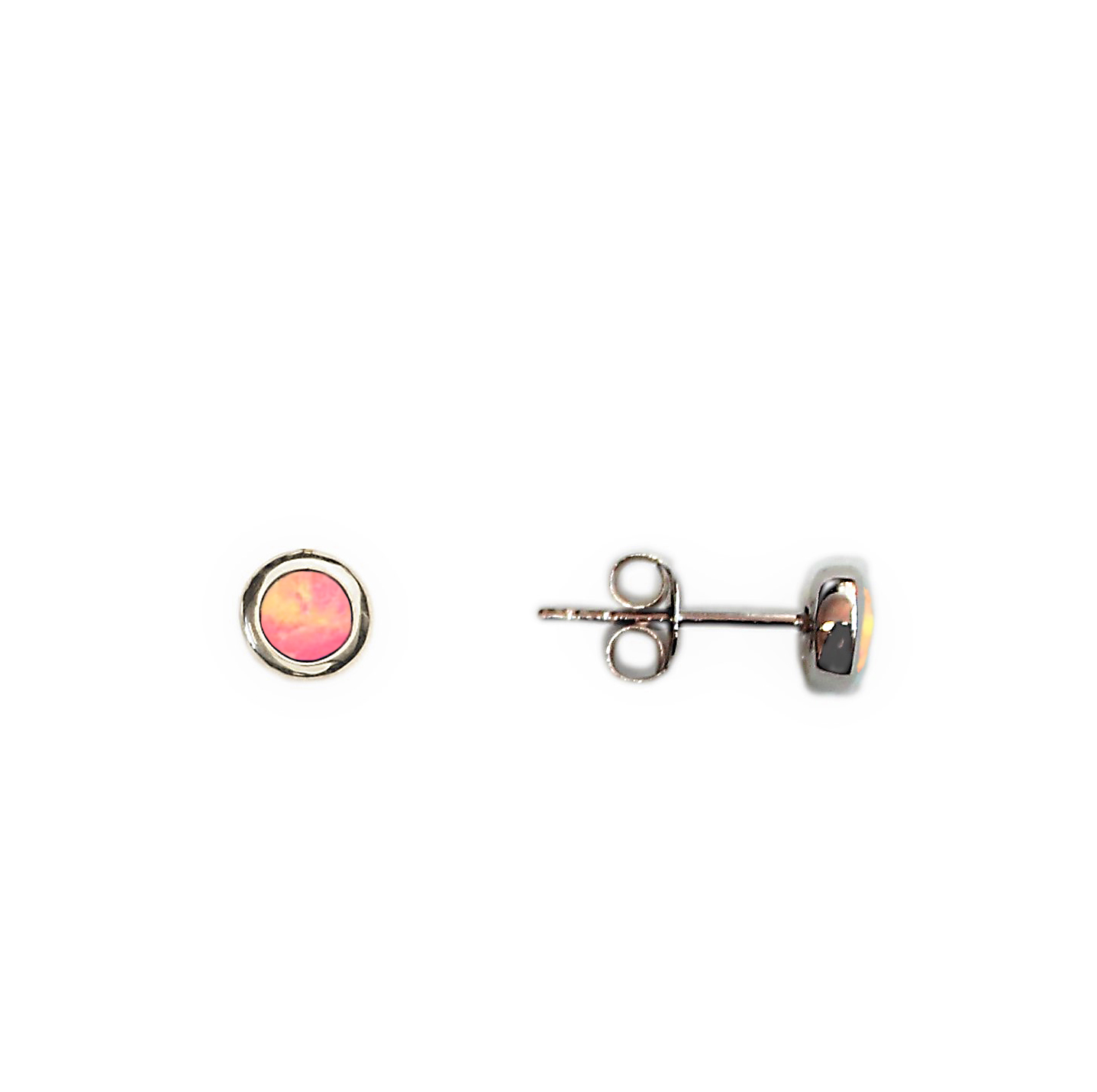 MOISS Moiss stříbrné náušnice s růžovým opálem CIRCLE E0001574 E0001574