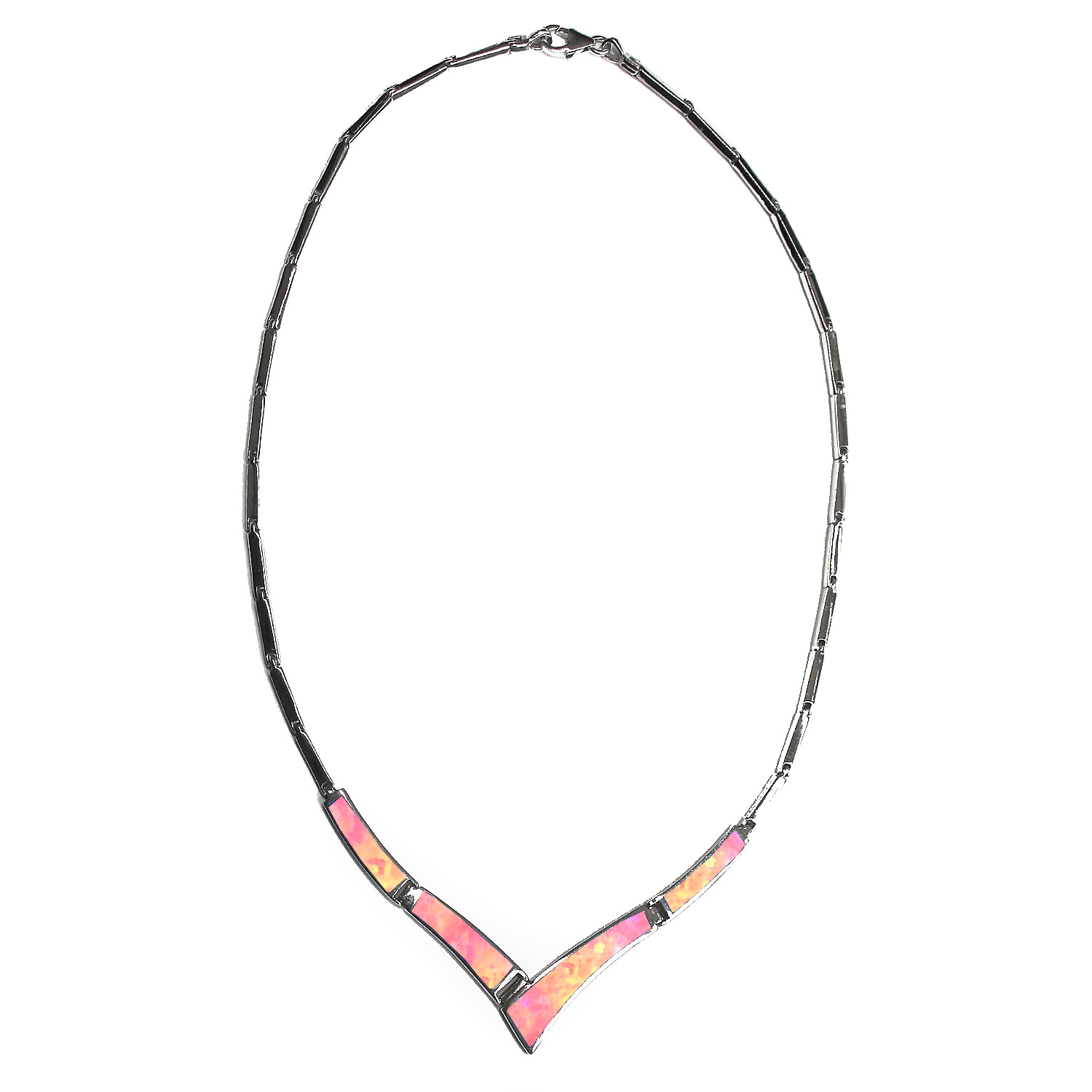 MOISS Moiss stříbrný náhrdelník GRETE s růžovým opálem N0000058 N0000058 + doprava ZDARMA