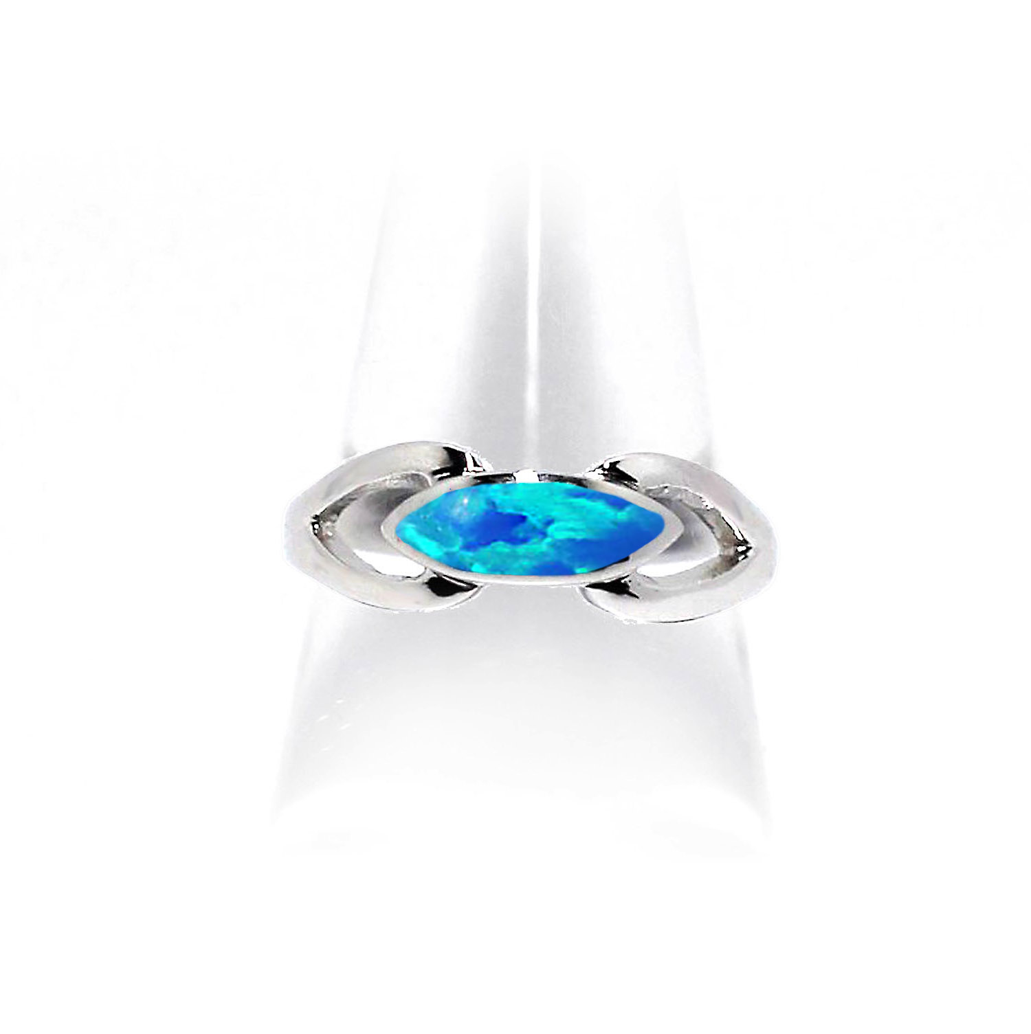 MOISS Moiss stříbrný prsten IVETTA s TMAVĚ MODRÝM OPÁLEM R0001462 Velikost 52 mm R0001462