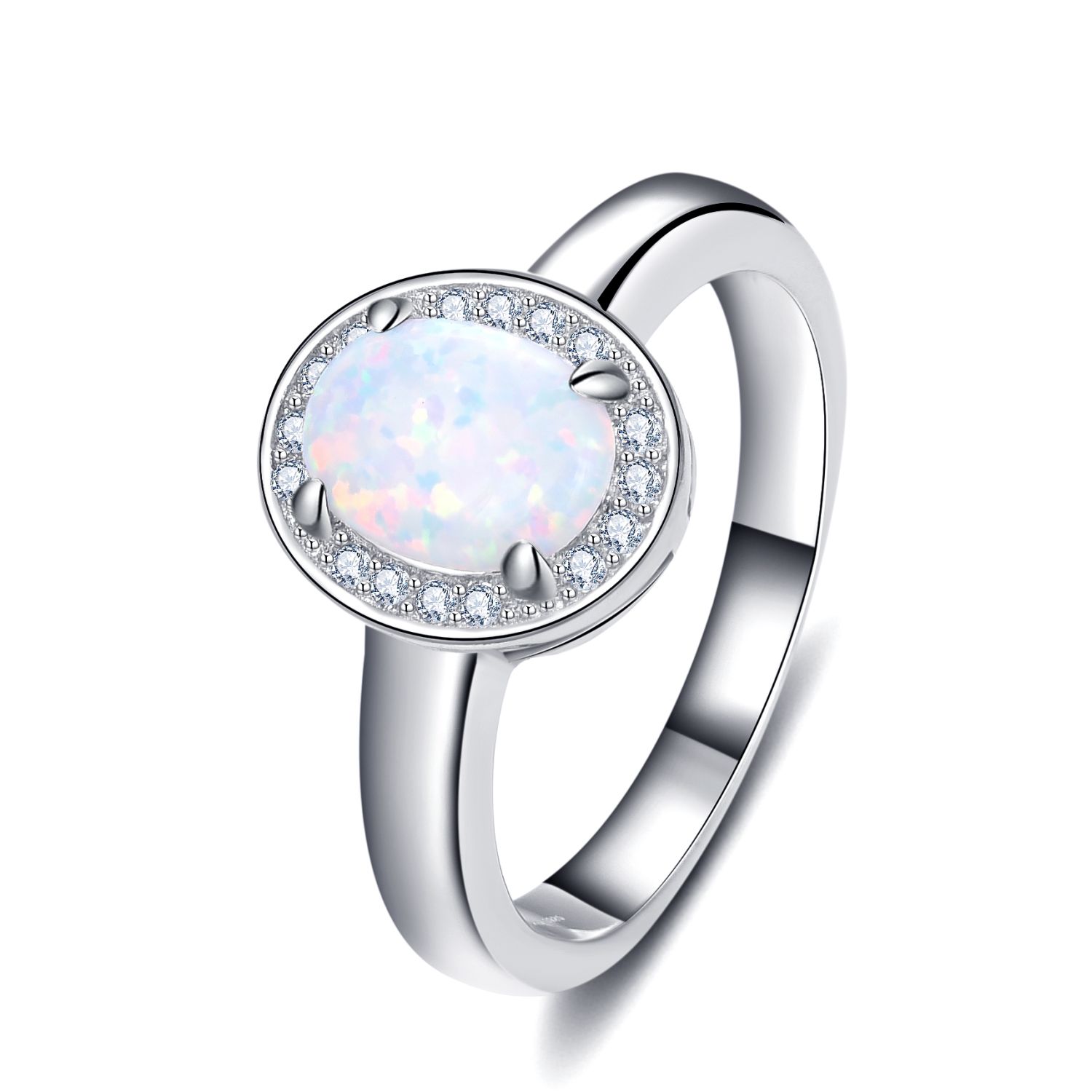 MOISS Moiss stříbrný prsten s bílým opálem AZALLY R0000897 Velikost 56 mm R0000899