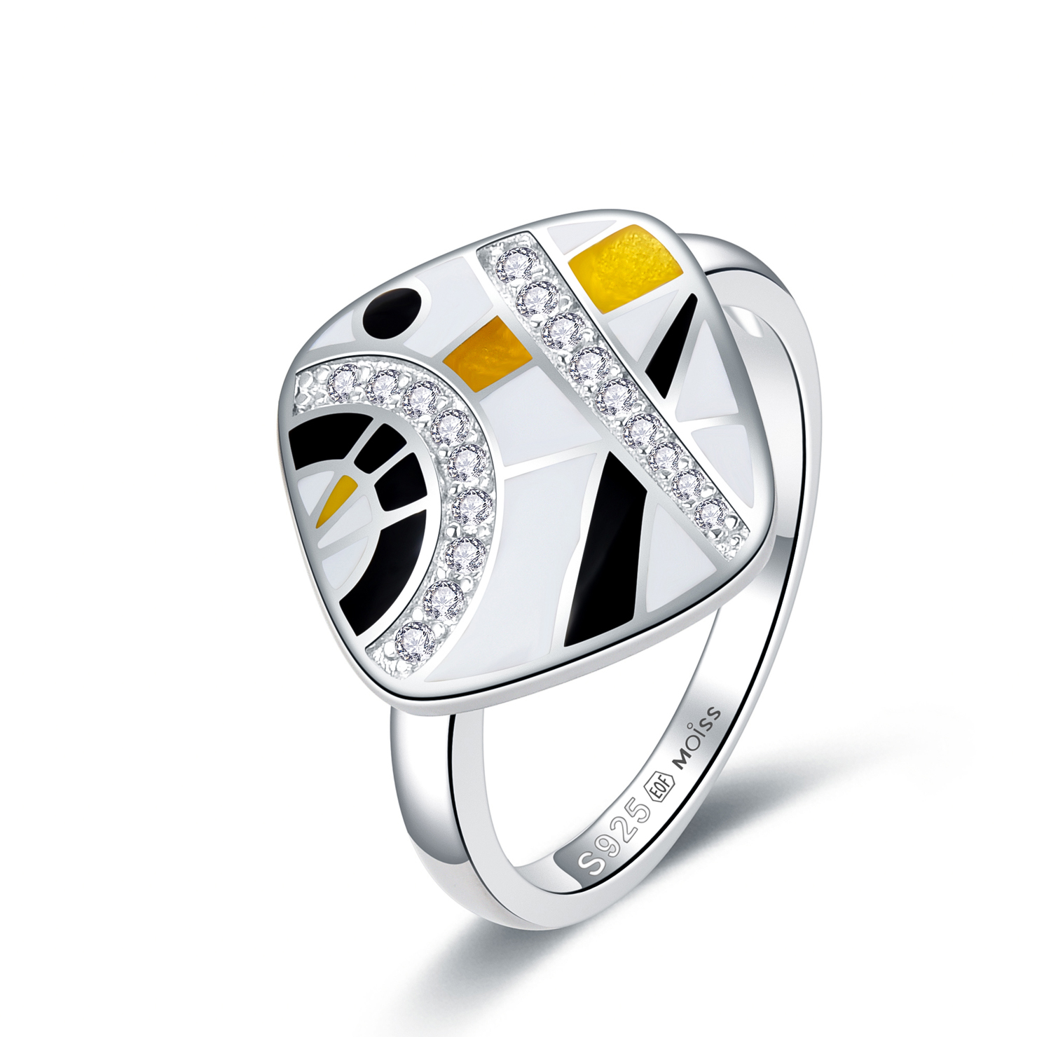 MOISS Moiss stříbrný prsten EVELLYNE smalt R0001559 Velikost 62 mm R0002369