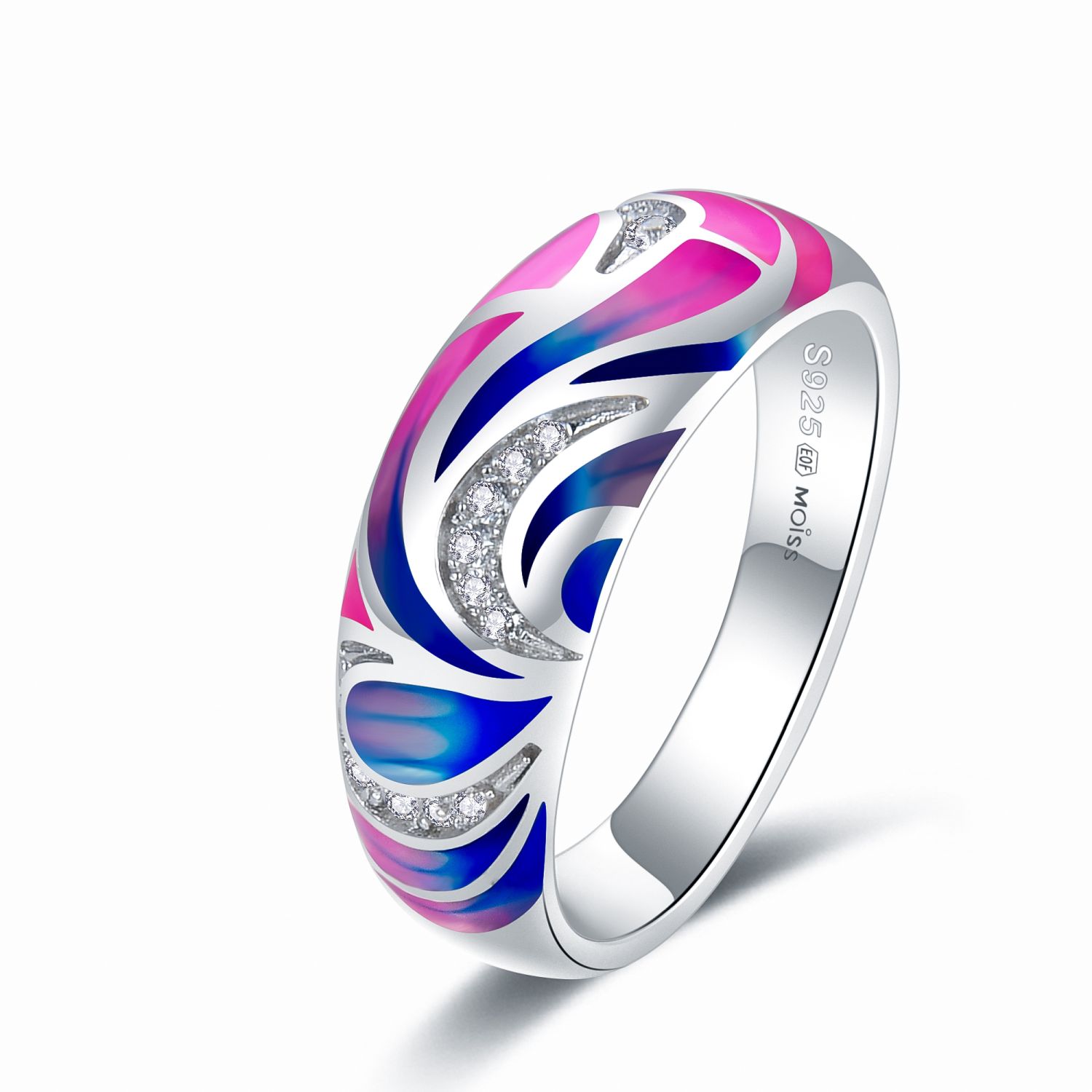 MOISS Moiss stříbrný prsten VIJA smalt R0001196 Velikost 56 mm R0002372