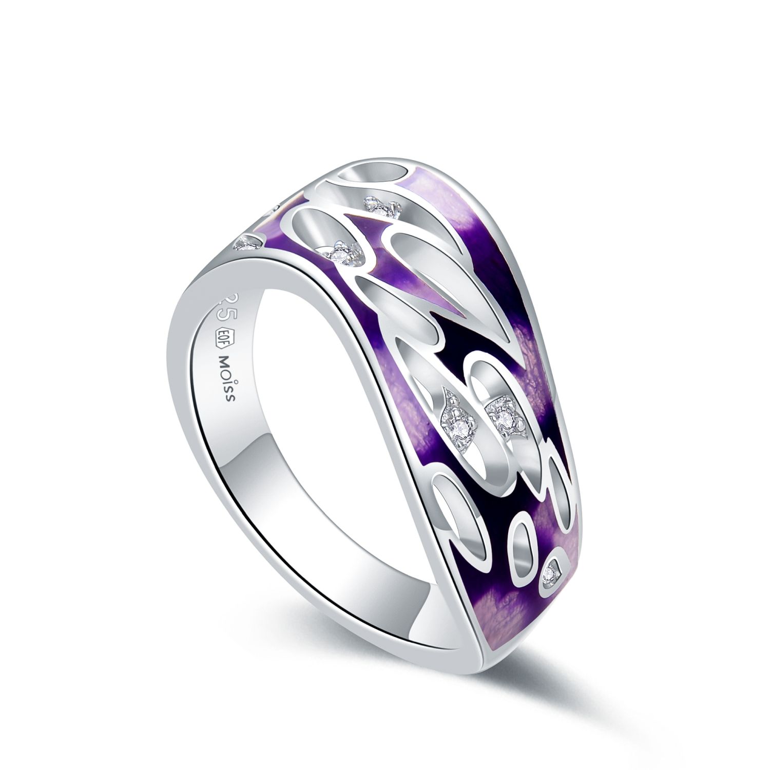MOISS Moiss stříbrný prsten GERTRÚDA smalt R0001203 Velikost 57 mm R0001066