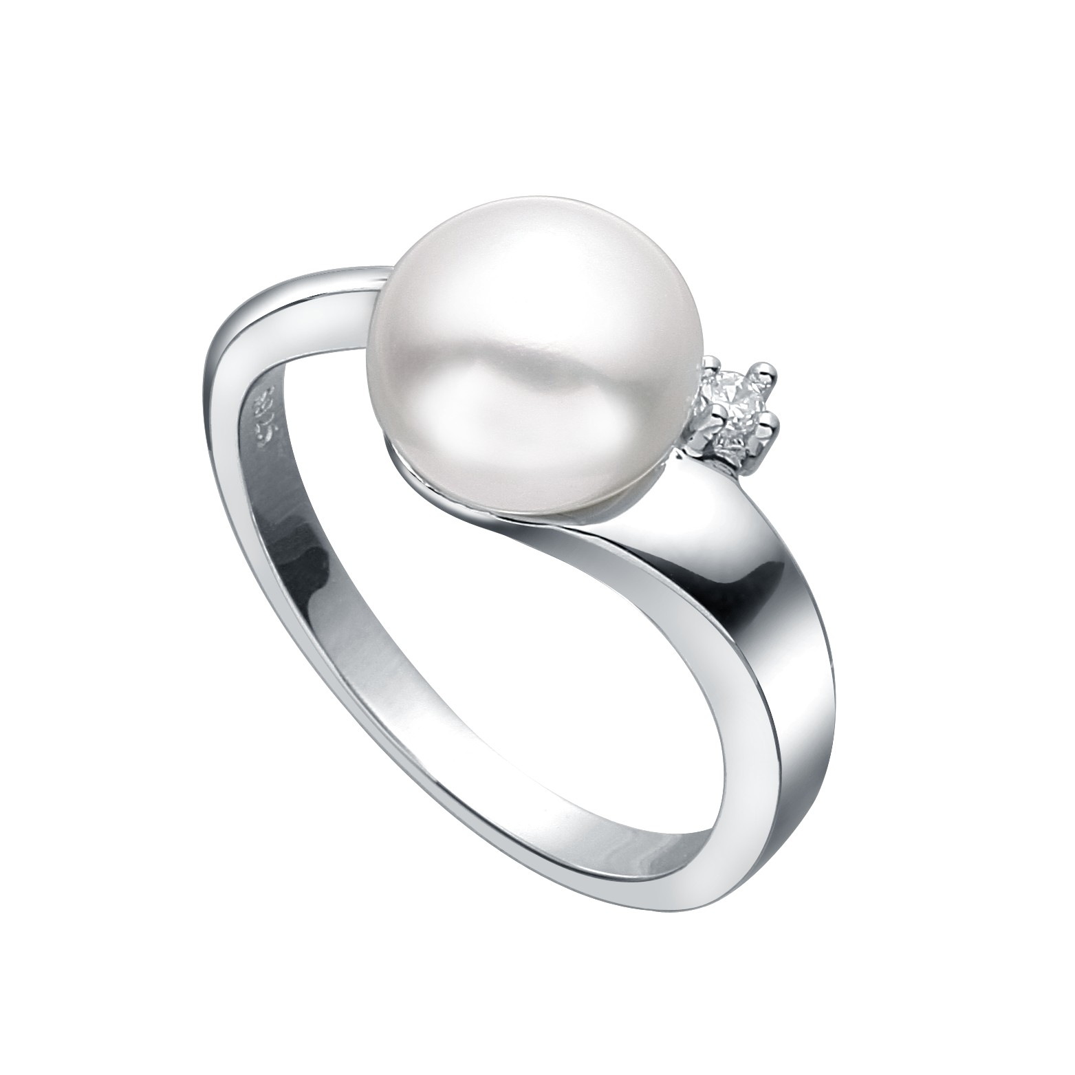Moonpearls MOON Abbie - prsten s pravou říční bílou perlou RP000104 Velikost 50 mm RP000171
