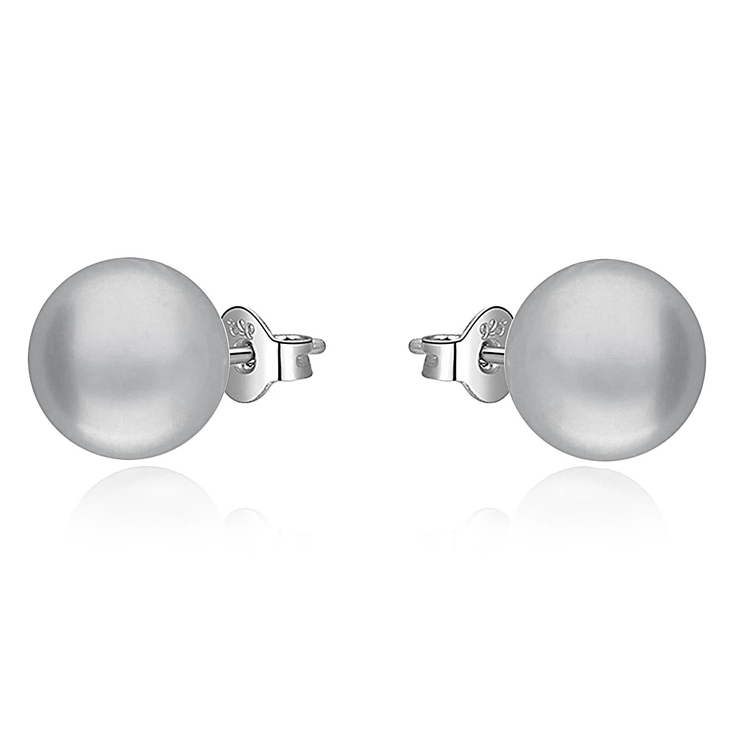 Moonpearls MOON Arye 10-11 mm náušnice s pravými říčními šedými perlami EP000123 EP000123