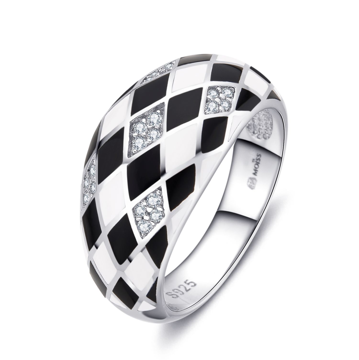 MOISS Moiss stříbrný prsten HALEL smalt R0001204 Velikost 60 mm R0001207