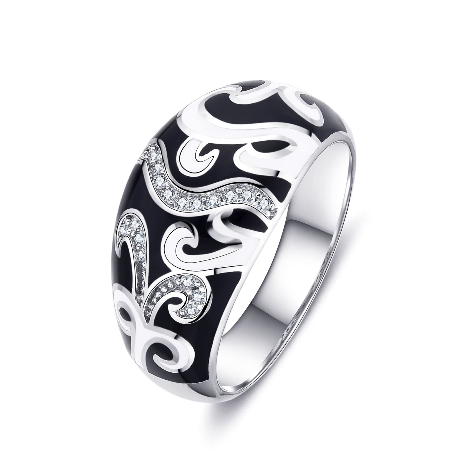 MOISS Moiss stříbrný prsten KAELIN smalt R0003658 Velikost 60 mm R0001344