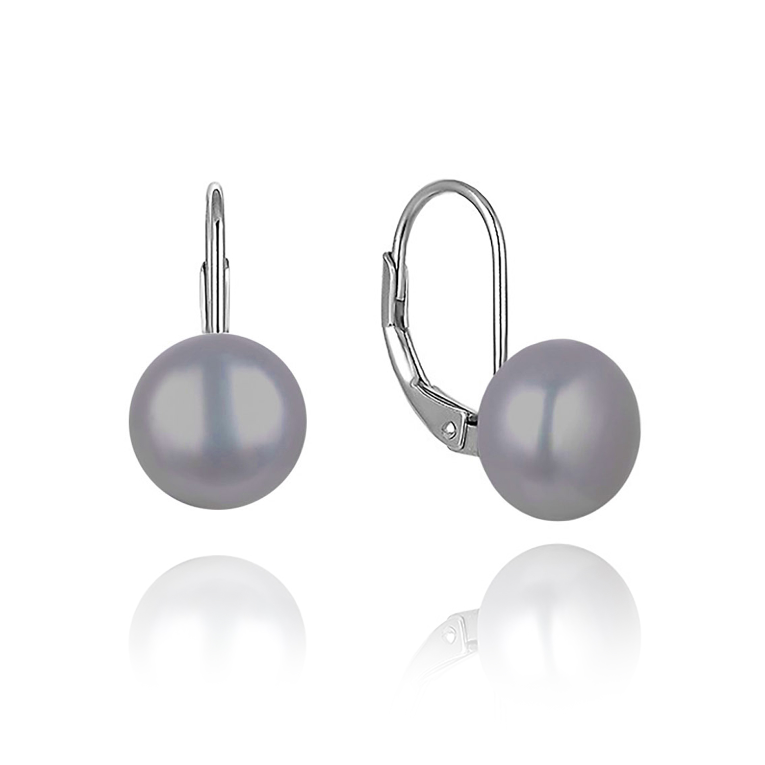 Moonpearls Moiss stříbrné náušnice ANNIANH s pravými říčními šedými perlami EP000118 EP000118