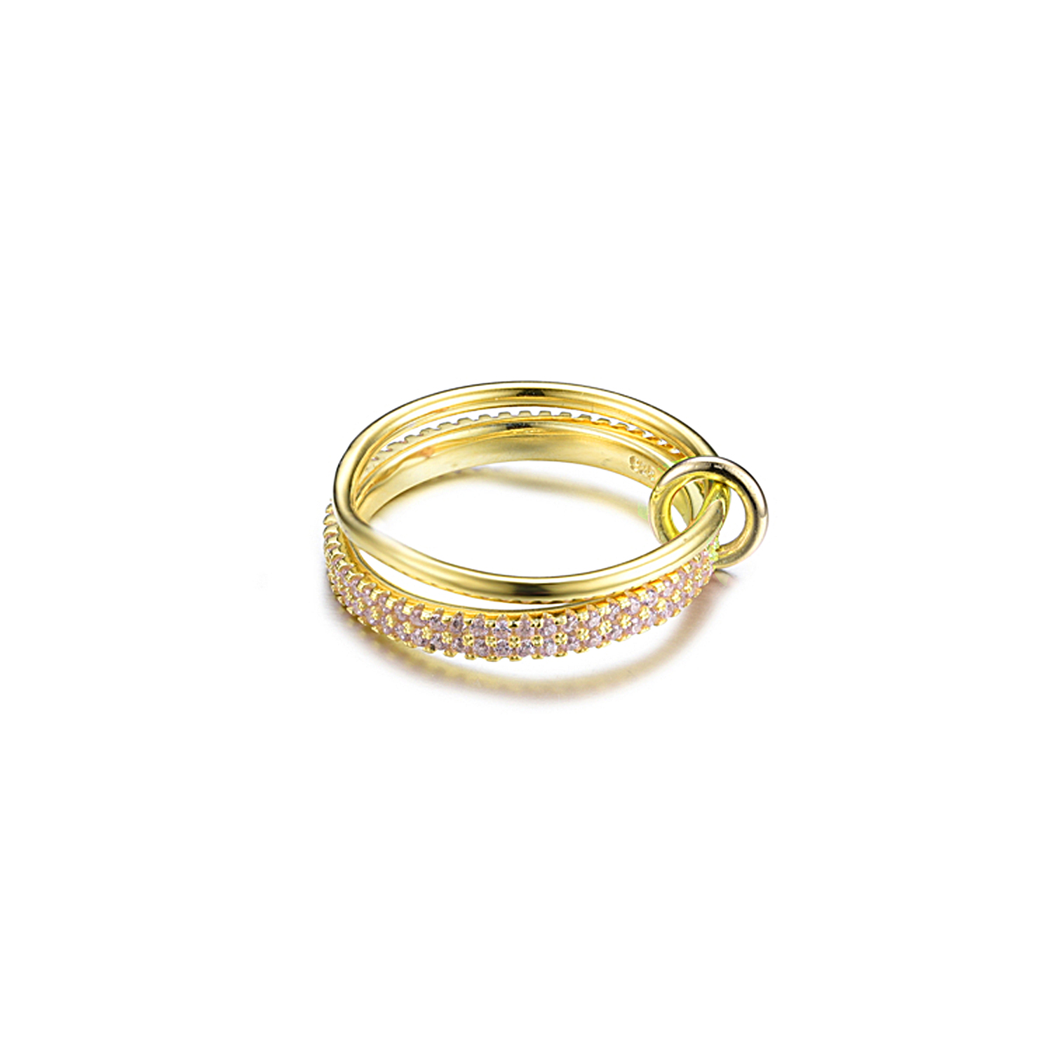 MOISS Moiss stříbrný prsten EUGENIE GOLD R0002929 Velikost 52 mm R0002929