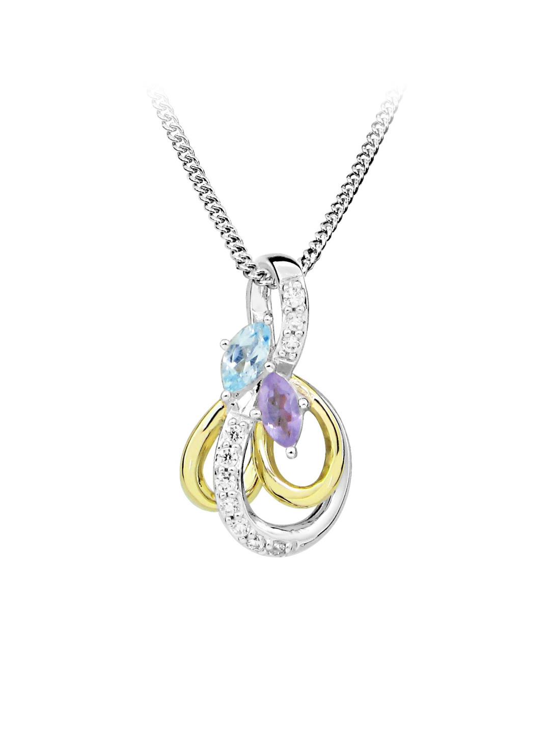 MOISS stříbrný přívěsek TOPAZ, AMETYST