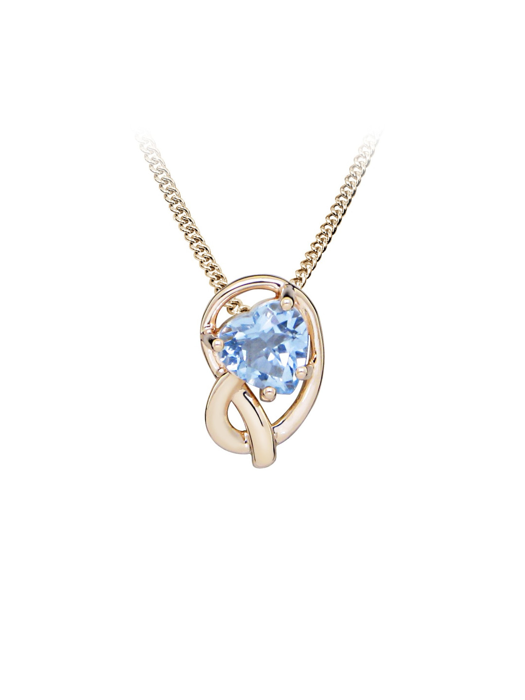 MOISS stříbrný přívěsek SRDCE TOPAZ ROSE