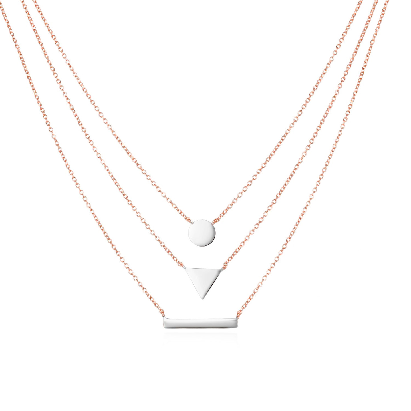 MOISS stříbrný náhrdelník ROSE GOLD