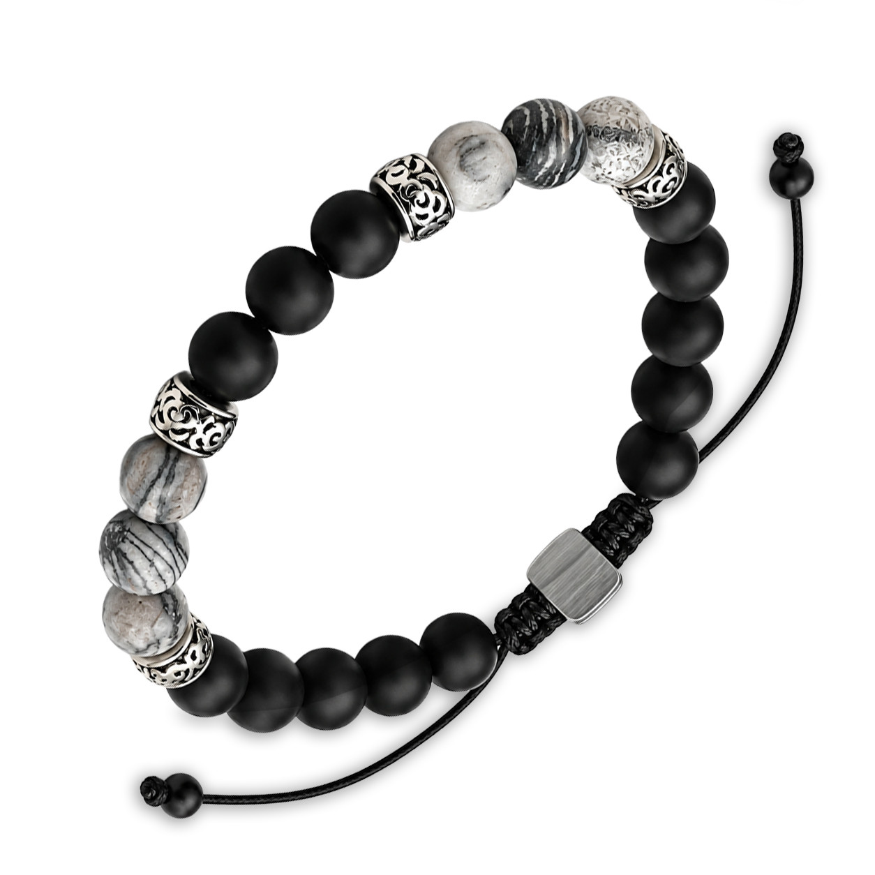 DIVERSE náramek z oceli ONYX OBSIDIÁN