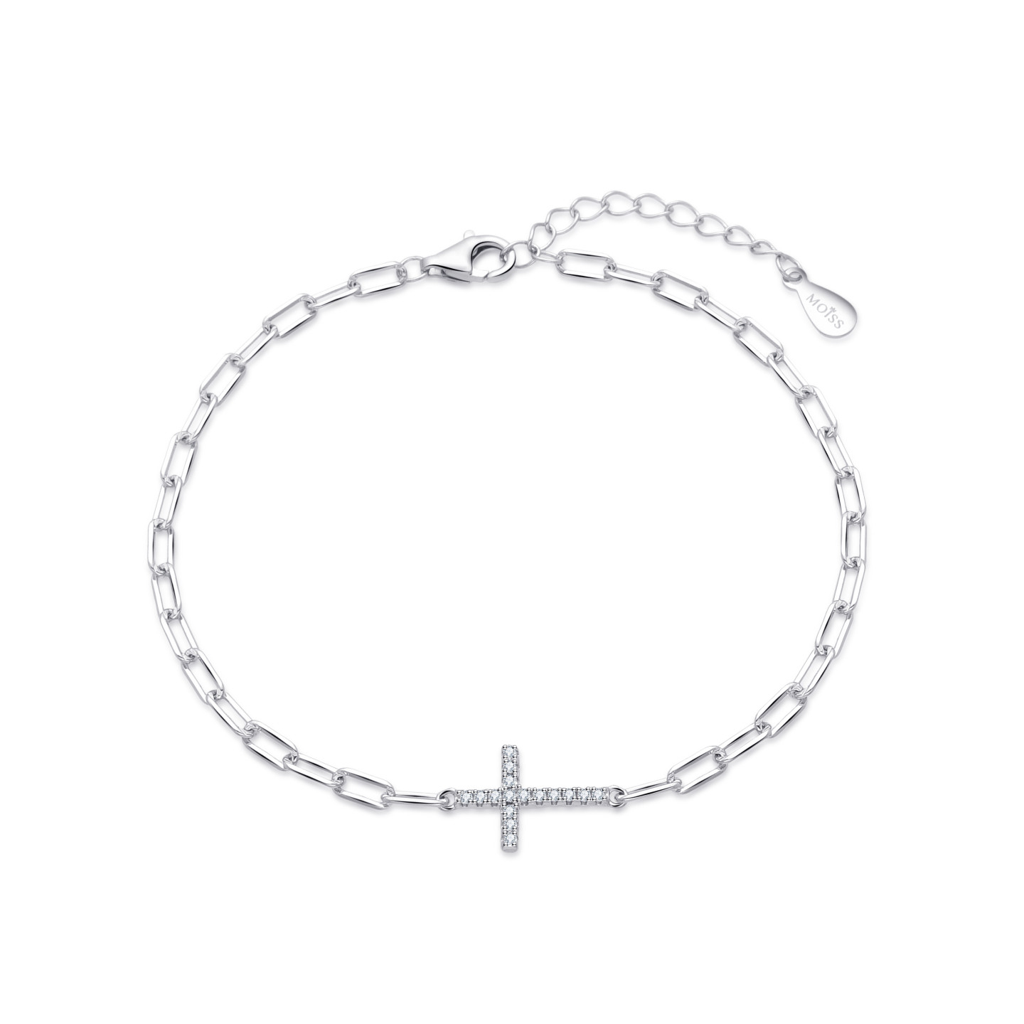 MOISS stříbrný náramek KŘÍŽEK GOLD