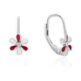 MOISS stříbrné náušnice SMALT KVĚTINA