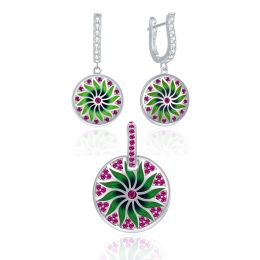 MOISS stříbrná sada SMALT KVĚTINA