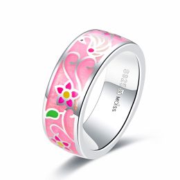 MOISS stříbrný prsten SMALT KVĚTINA