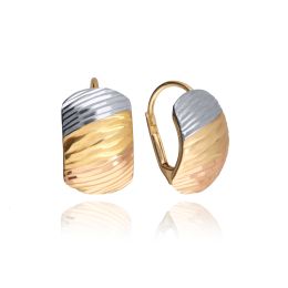 MOISS náušnice ze žlutého zlata TRICOLOR