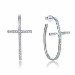 MOISS stříbrné náušnice KŘÍŽEK