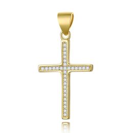 MOISS stříbrný přívěsek GOLD KŘÍŽ