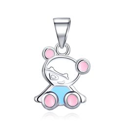 MOISS dětský stříbrný přívěsek SMALT MEDVĚD