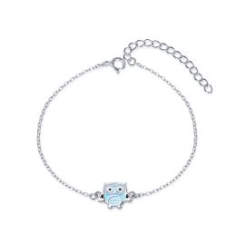 MOISS stříbrný náramek SOVA SMALT