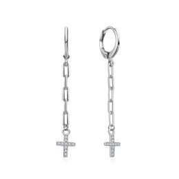 MOISS stříbrné náušnice KŘÍŽEK