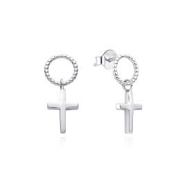 MOISS stříbrné náušnice KŘÍŽEK