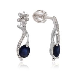 MOISS diamantové náušnice z bílého zlata SAFÍR
