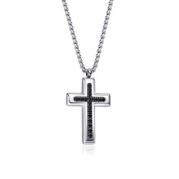 DIVERSE náhrdelník z oceli KŘÍŽEK