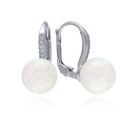 MOISS náušnice z bílého zlata OPÁL
