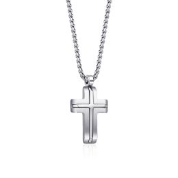DIVERSE náhrdelník z oceli KŘÍŽEK