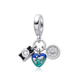 MOISS stříbrný přívěsek SMALT SRDCE