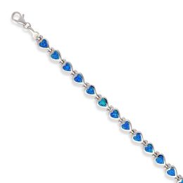 MOISS stříbrný náramek OPÁL SRDCE