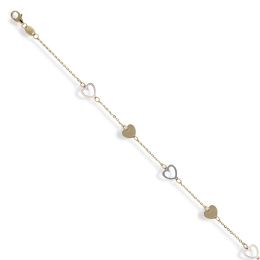 MOISS náramek ze žlutého zlata SRDCE BICOLOR