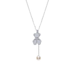 MOISS perlový stříbrný náhrdelník MEDVĚD