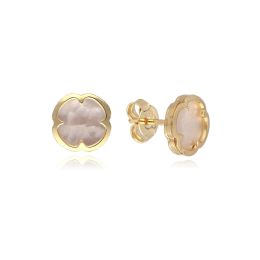 MOISS náušnice ze žlutého zlata ČTYŘLÍSTEK
