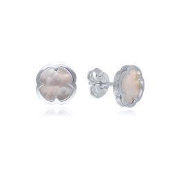 MOISS náušnice z bílého zlata ČTYŘLÍSTEK
