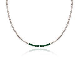 MOISS stříbrný korálkový náhrdelník ACHÁT