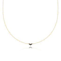 MOISS náhrdelník ze žlutého zlata SRDCE ONYX