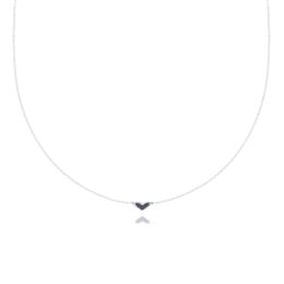 MOISS náhrdelník z bílého zlata SRDCE ONYX