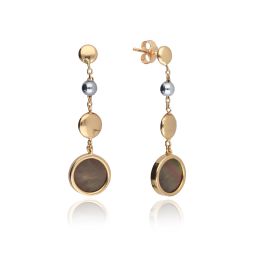 MOISS náušnice ze žlutého zlata BICOLOR