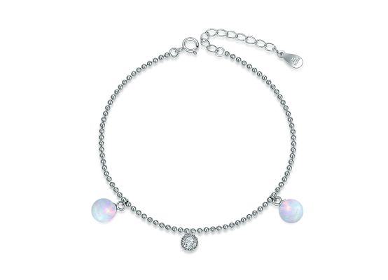 MOISS stříbrný náramek OPÁL